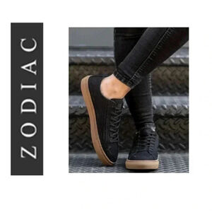 🆕 Zodiac Womens Ella Canvas Lifestyle Casual and Fashion Sneakers Black 8🆕